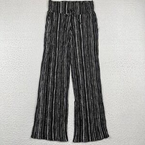 Peace & Pearls Pants Womens Small Crinkle Wide Leg‎ Smocked High Rise Resort